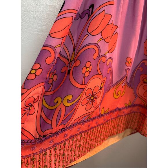 Hale Bob 100% Silk Patterned Mini Dress L - Picture 7 of 7